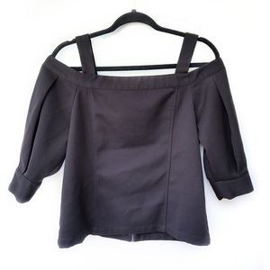 Naked Zebra Off Shoulder Exposed Zipper Back Size Medium